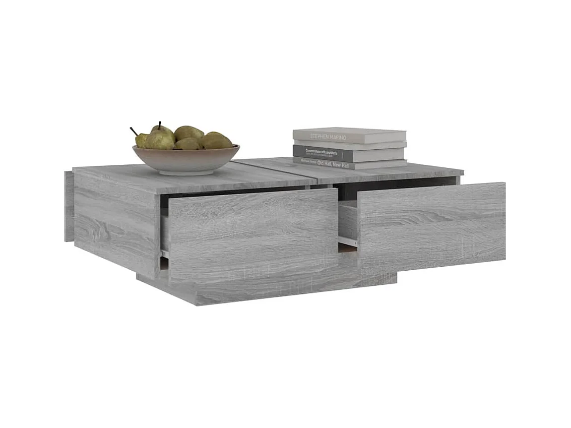 Table basse Sonoma gris 90x60x31 cm Bois d'ingénierie