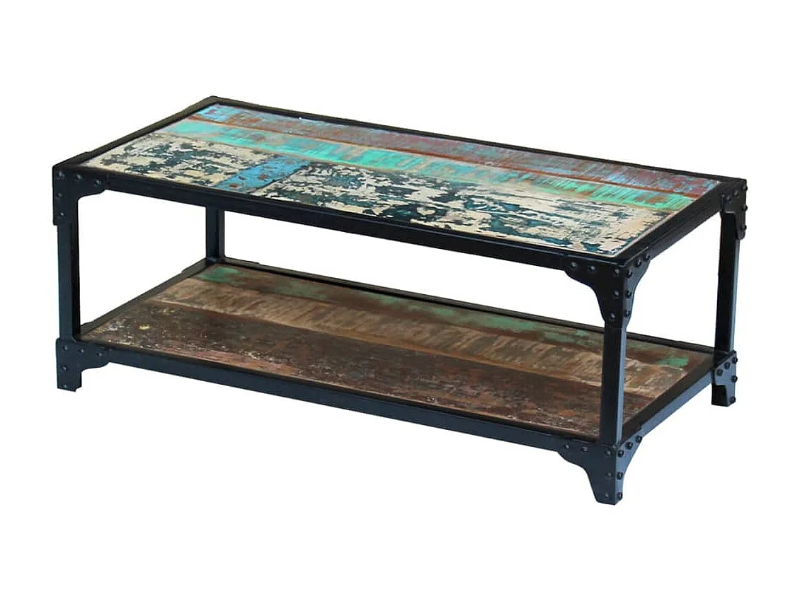 Mesa de centro de madera maciza recuperada