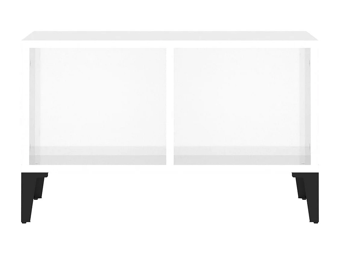 Table basse Blanc brillant 60x50x36,5 cm Bois d'ingénierie