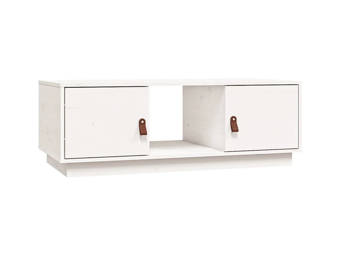 Table basse Blanc 100x50x35 cm Bois massif de pin