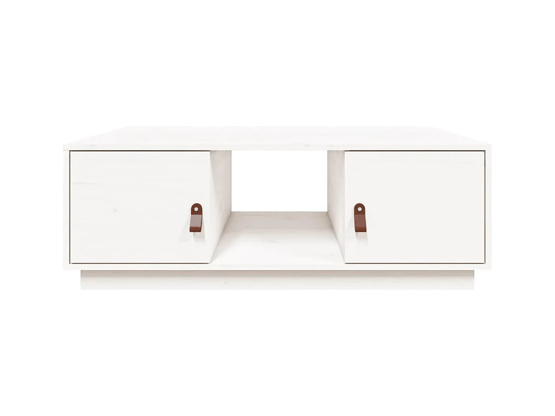 Table basse Blanc 100x50x35 cm Bois massif de pin