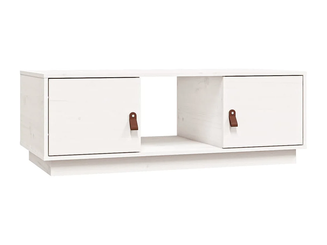 Table basse Blanc 100x50x35 cm Bois massif de pin