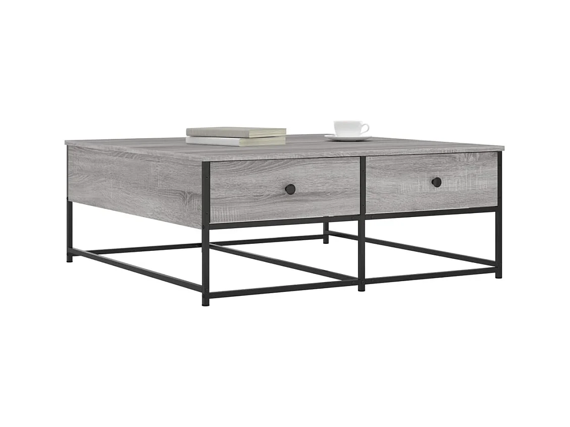 Sonoma salontafel grijs 100x99x40 cm bewerkt hout