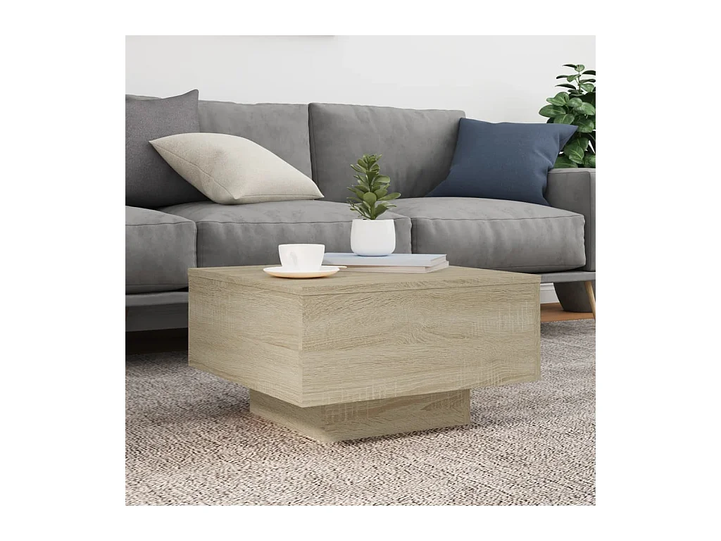 Table basse chêne sonoma 55x55x31 cm bois d'ingénierie