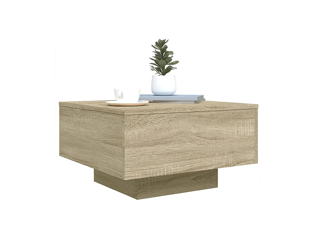 Table basse chêne sonoma 55x55x31 cm bois d'ingénierie