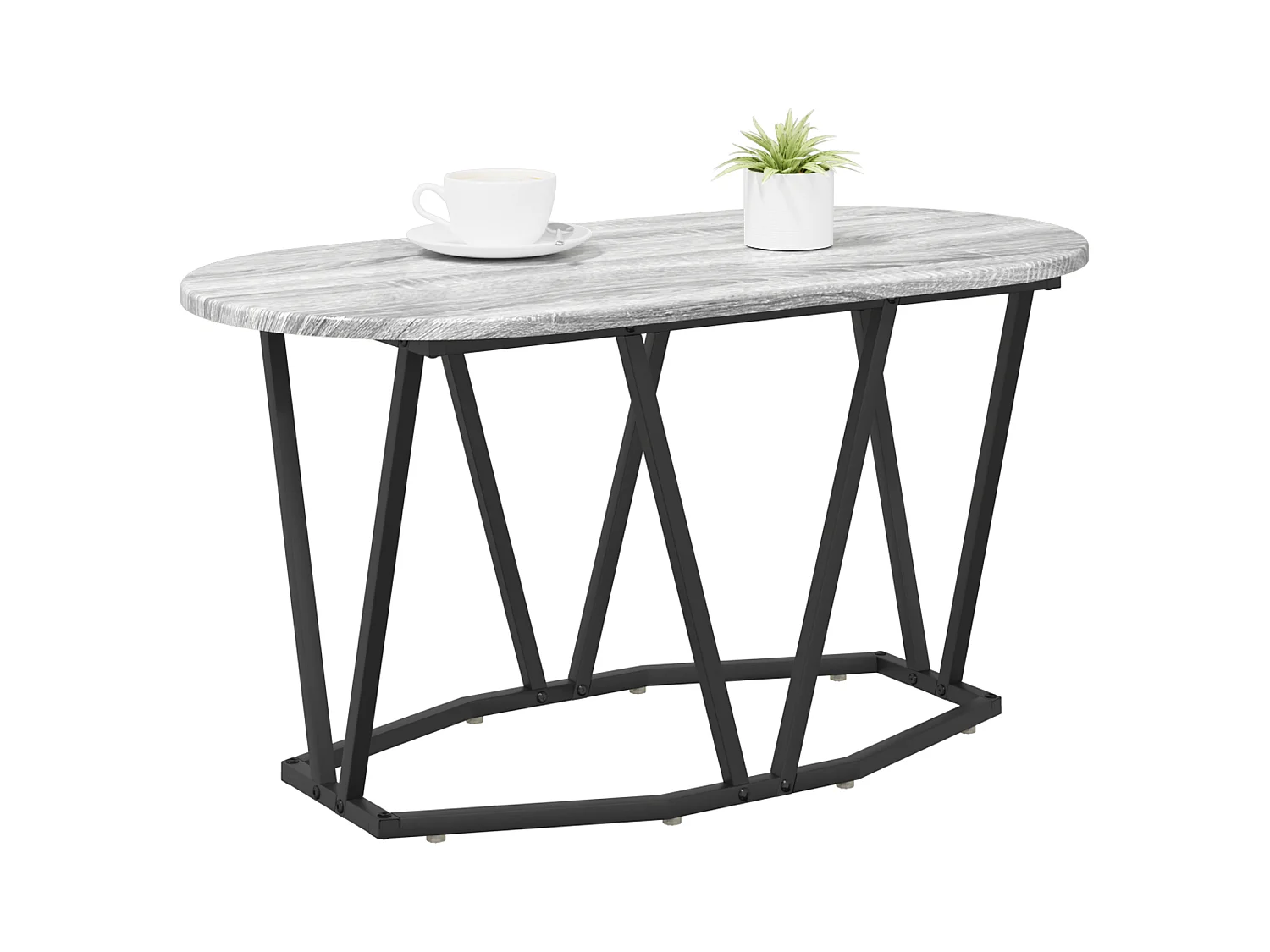 Tavolino da caffè Sonoma grigio - 80x40x40,5 cm, realizzato in legno ingegnerizzato e metallo