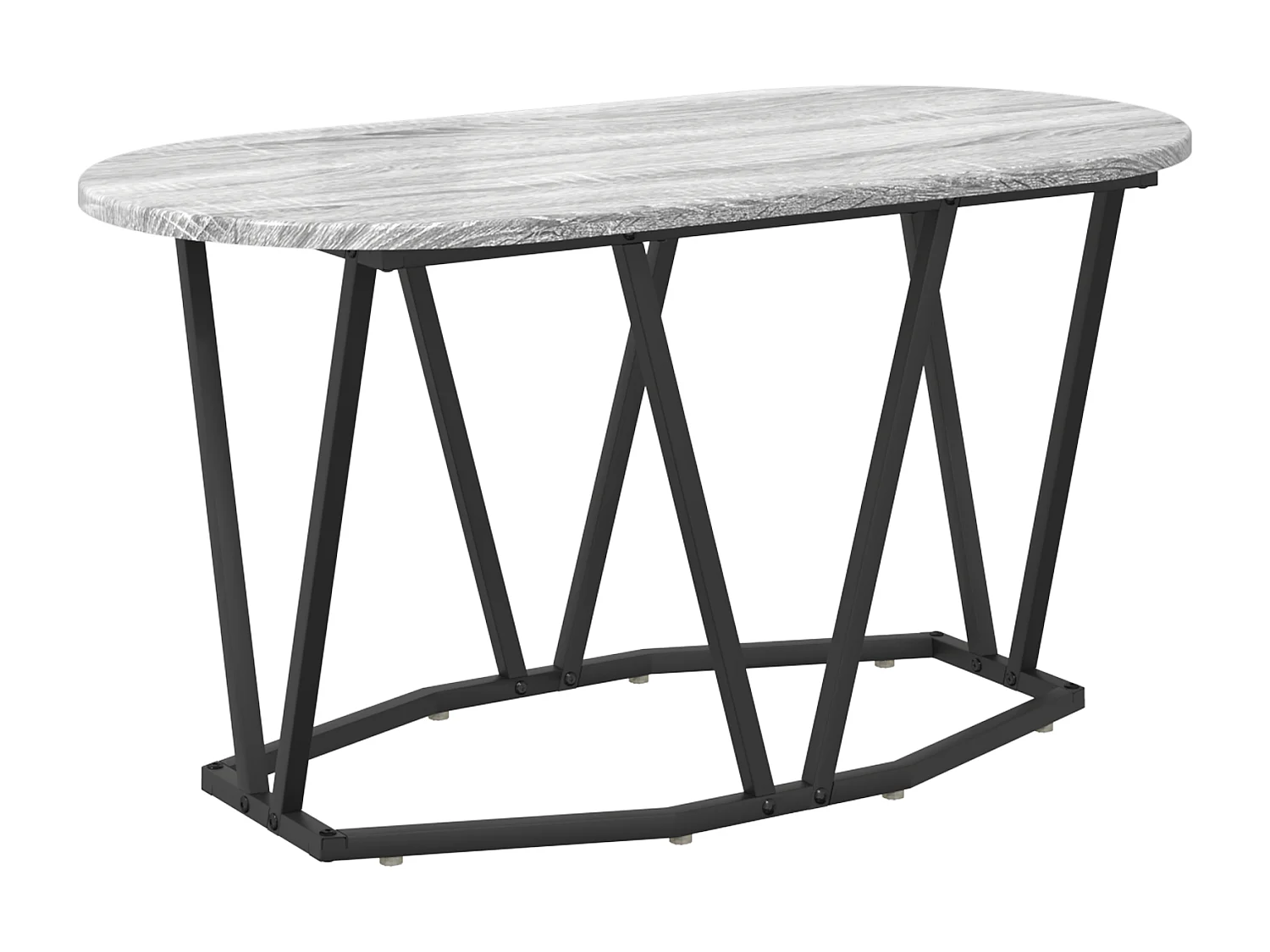 Table Basse Grey Sonoma - 80x40x40.5 cm, Fabriquée en Bois d'Ingénierie et Métal
