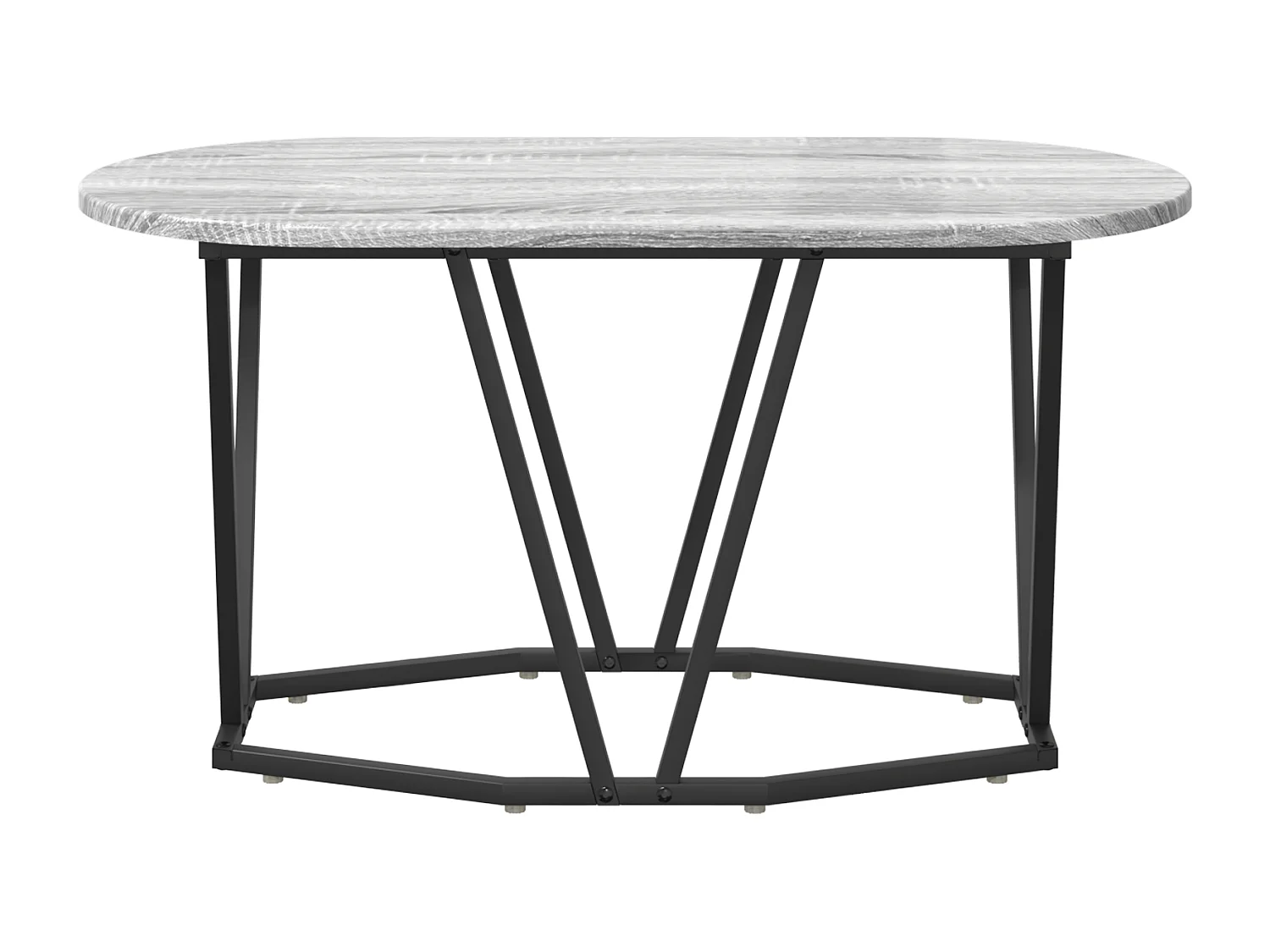 Table Basse Grey Sonoma - 80x40x40.5 cm, Fabriquée en Bois d'Ingénierie et Métal