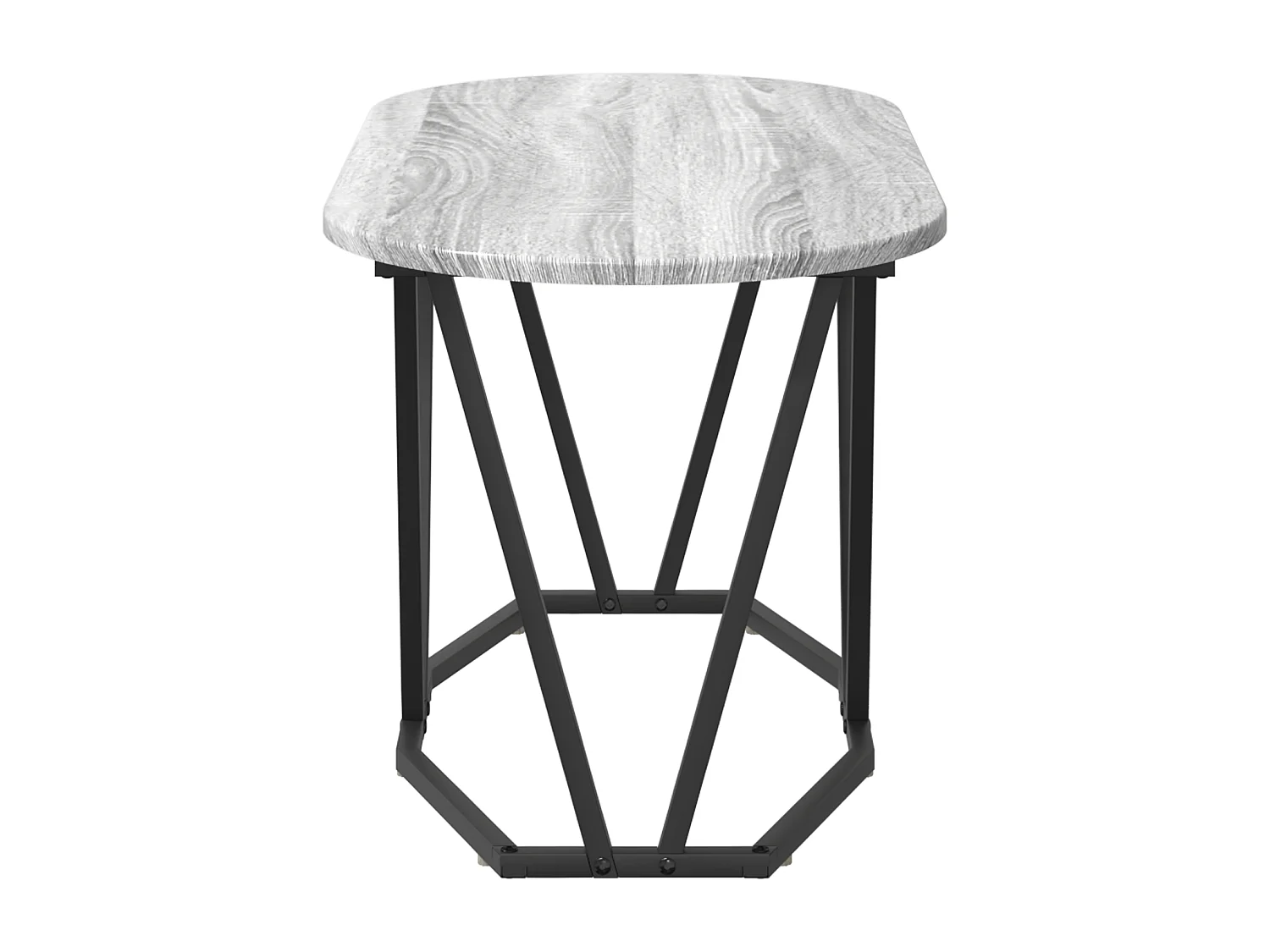 Table Basse Grey Sonoma - 80x40x40.5 cm, Fabriquée en Bois d'Ingénierie et Métal