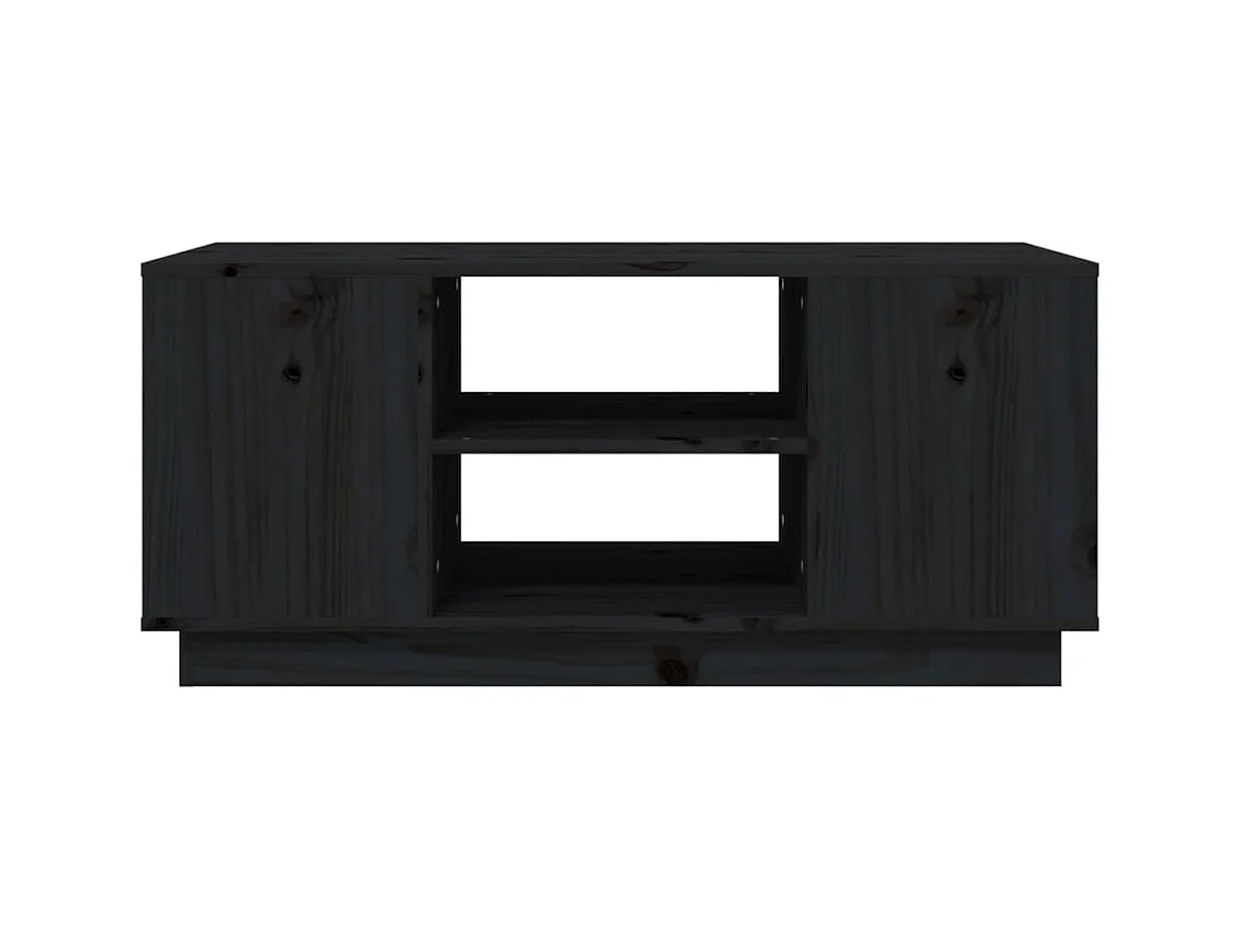 Table basse Noir 90x49x40,5 cm Bois massif de pin