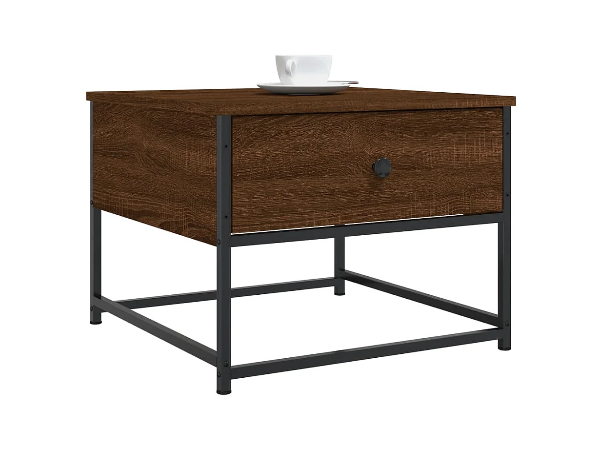 Table basse chêne marron 51x51x40 cm bois d'ingénierie