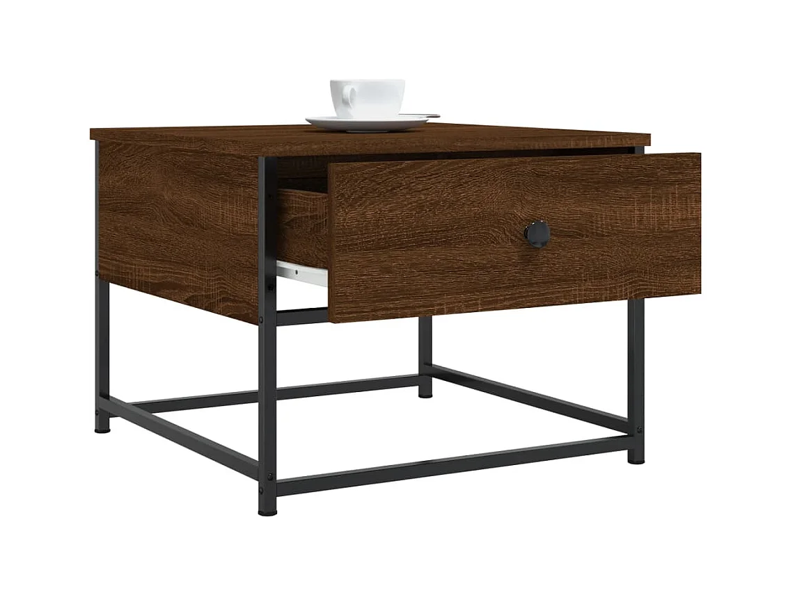 Table basse chêne marron 51x51x40 cm bois d'ingénierie