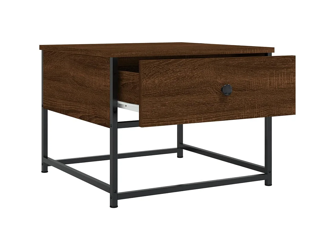 Table basse chêne marron 51x51x40 cm bois d'ingénierie