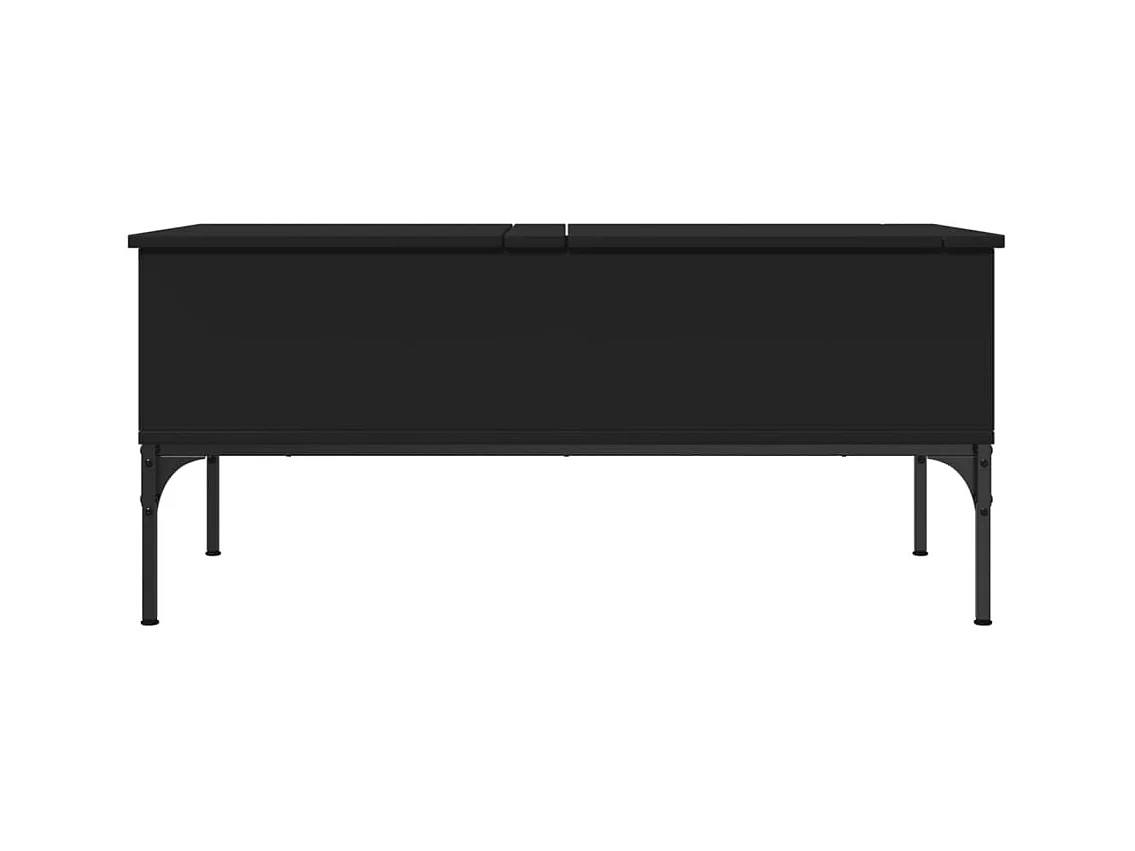 Schwarzer Couchtisch 100x50x45 cm aus Holzwerkstoff und Metall