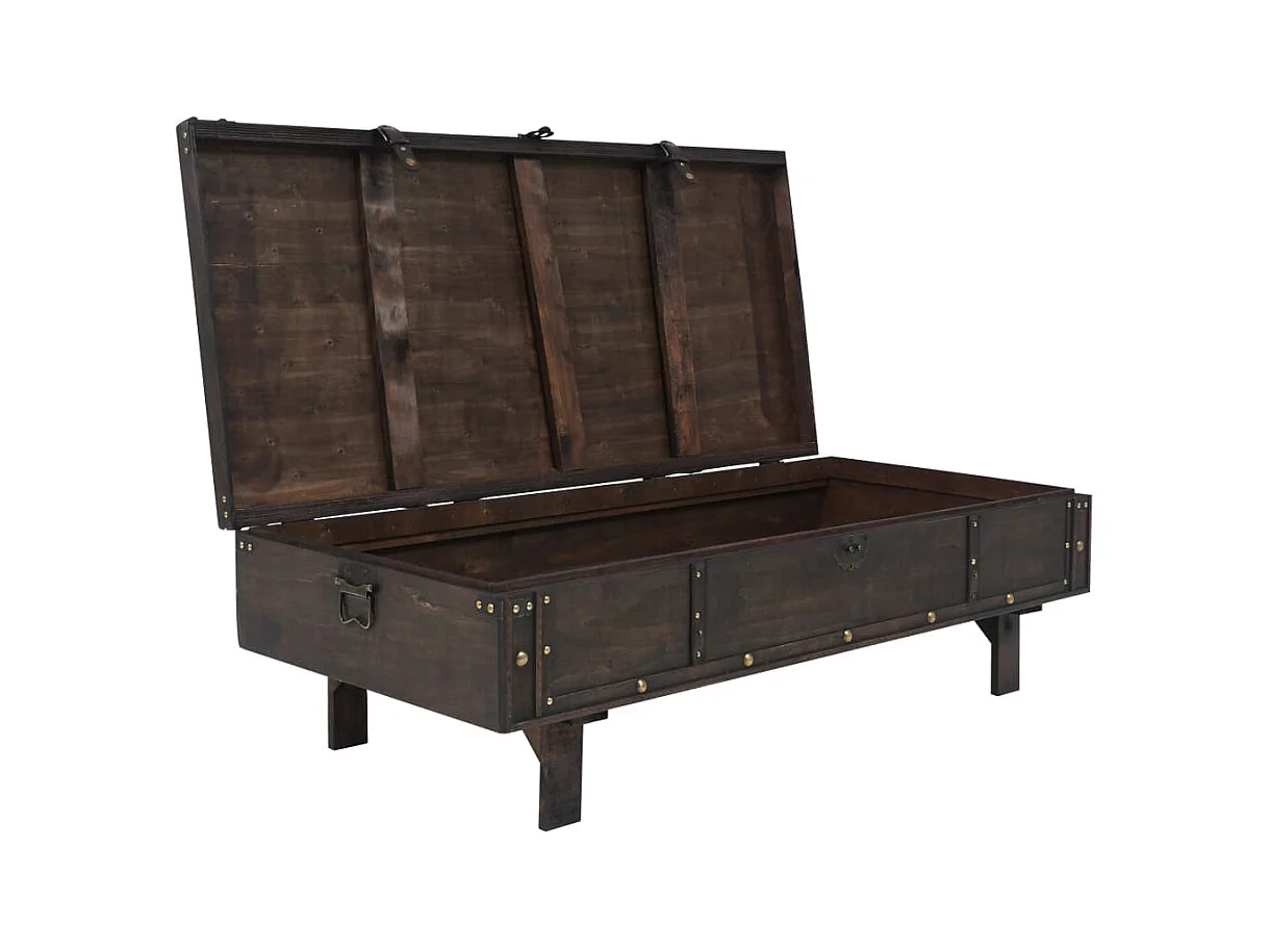 Table basse contreplaqué style vintage 120x55x35 cm