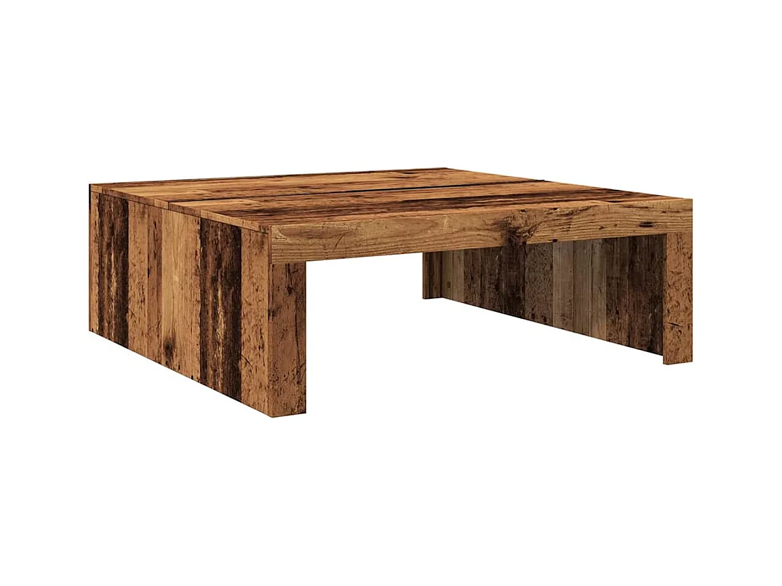 Table basse vieux bois 100x100x35 cm bois d'ingénierie