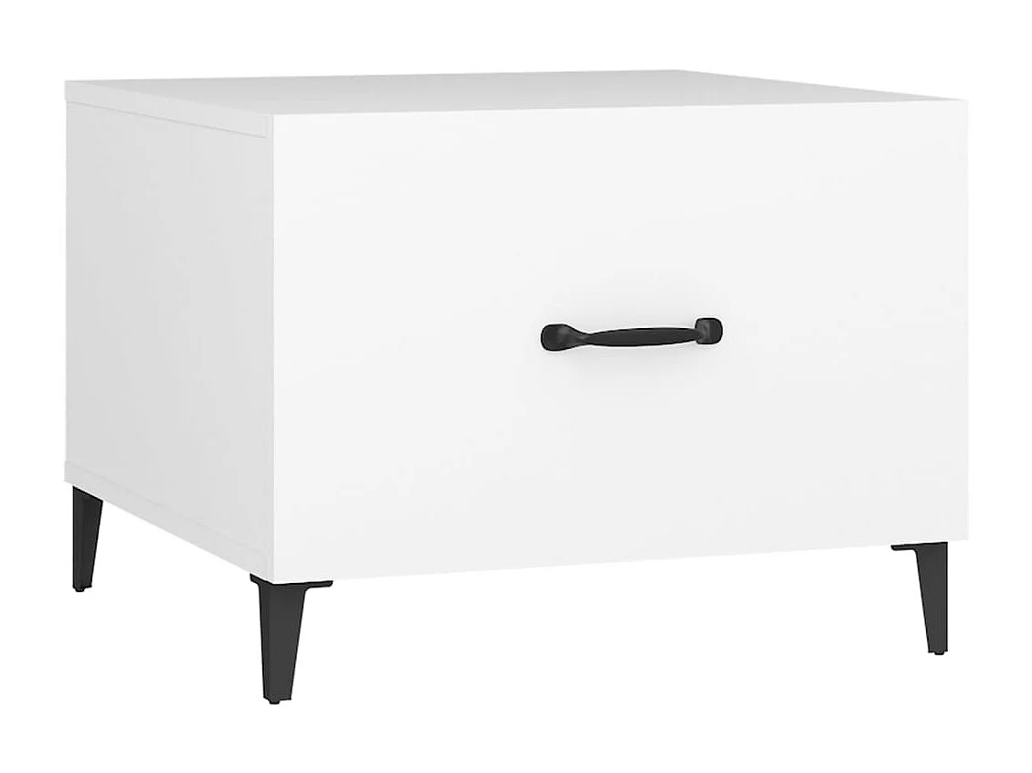 Table basse avec pieds en métal Blanc 50x50x40 cm