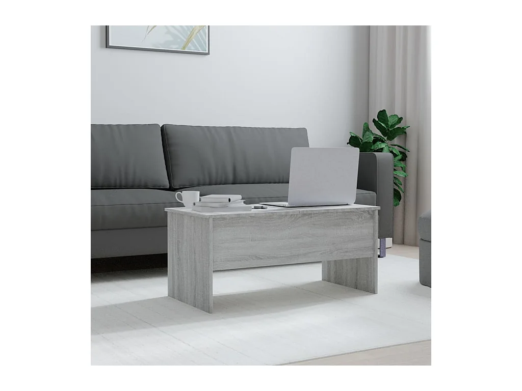 Sonoma salontafel grijs 102x50,5x46,5 cm bewerkt hout