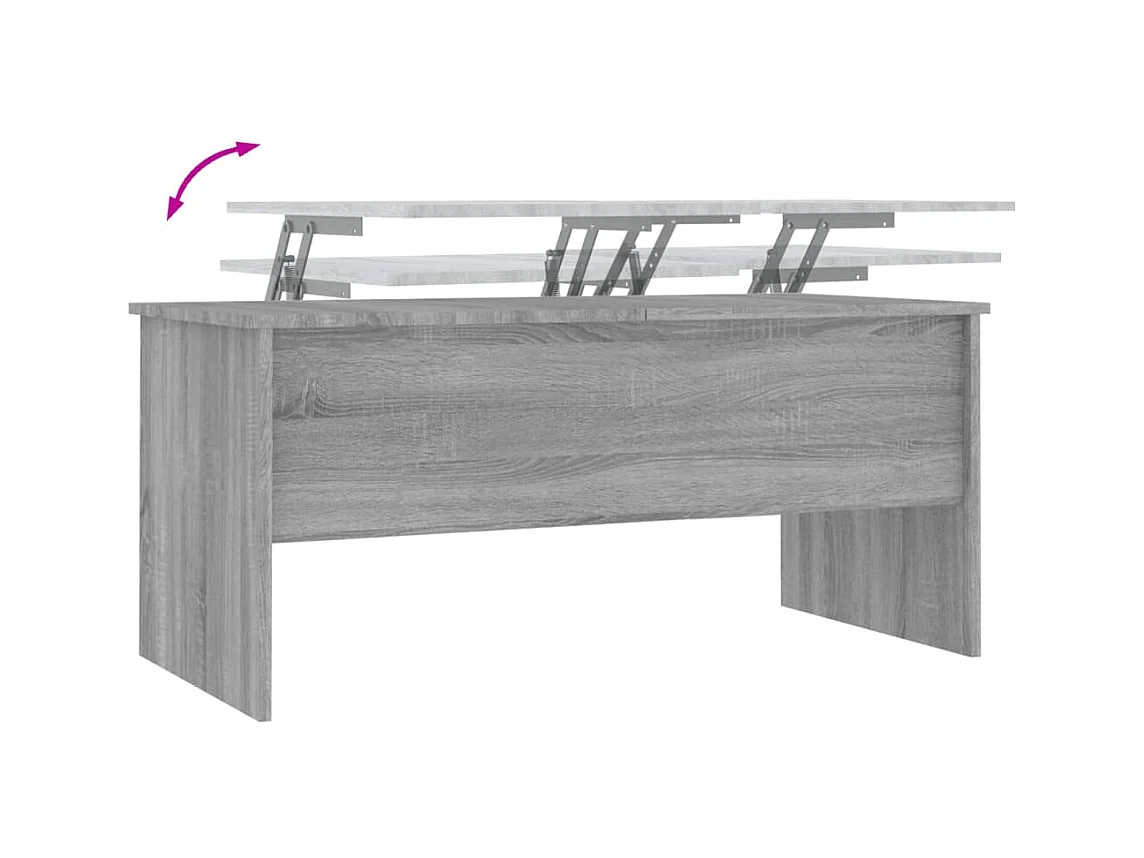 Sonoma salontafel grijs 102x50,5x46,5 cm bewerkt hout
