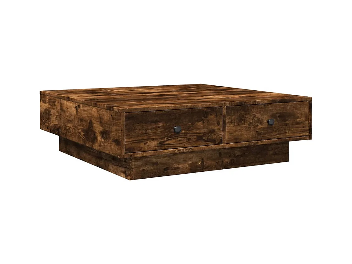 Table basse Chêne fumé 90x90x28 cm Bois d'ingénierie