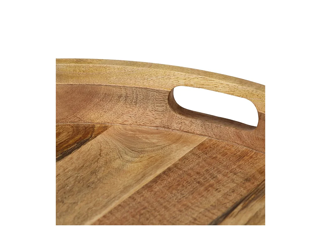 Table basse Bois de manguier massif et acier 50x40 cm