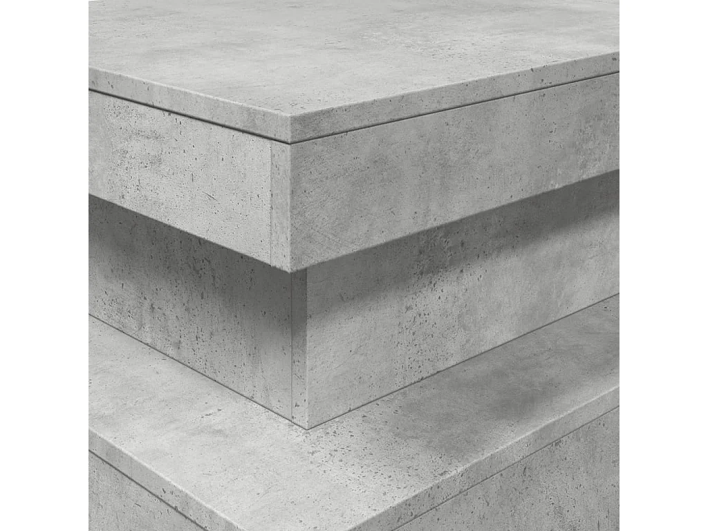 Mesa de centro con luces LED, gris hormigón, 90x50x40 cm