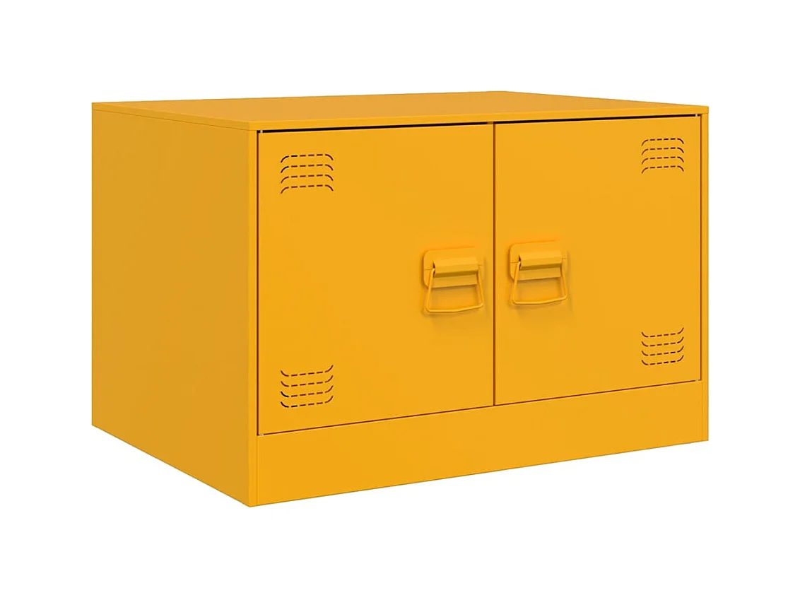 Mesa de centro de acero amarillo mostaza 67x50x44 cm