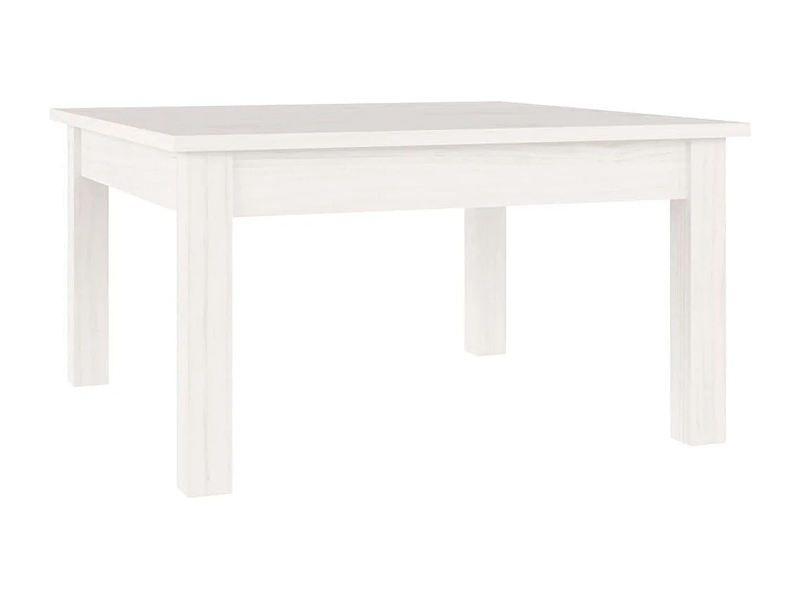 Tavolino da caffè Bianco 55x55x30 cm Legno massello di pino