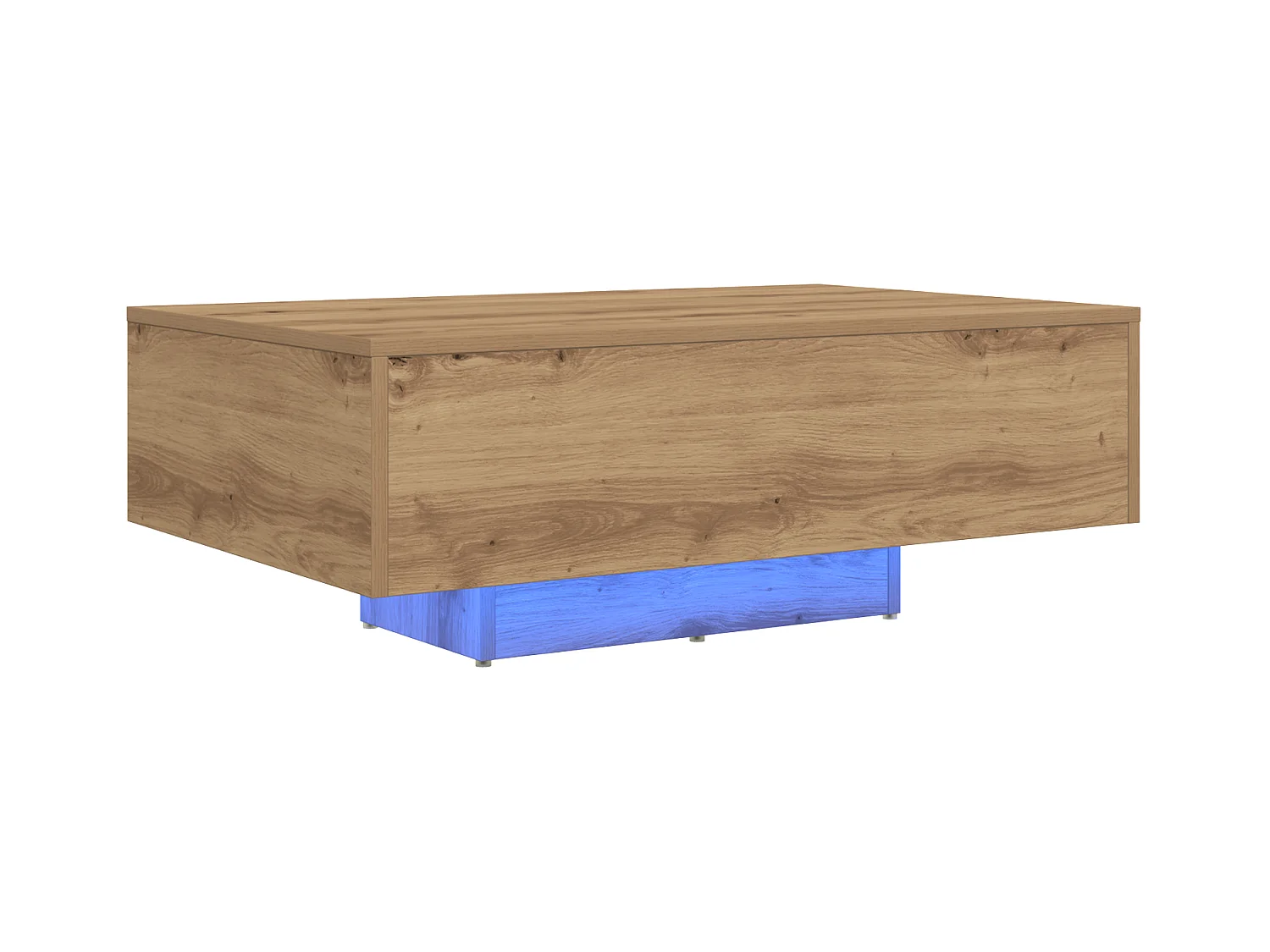 Table Basse avec Lumières LED en Chêne Artisanal 85x55x31 cm