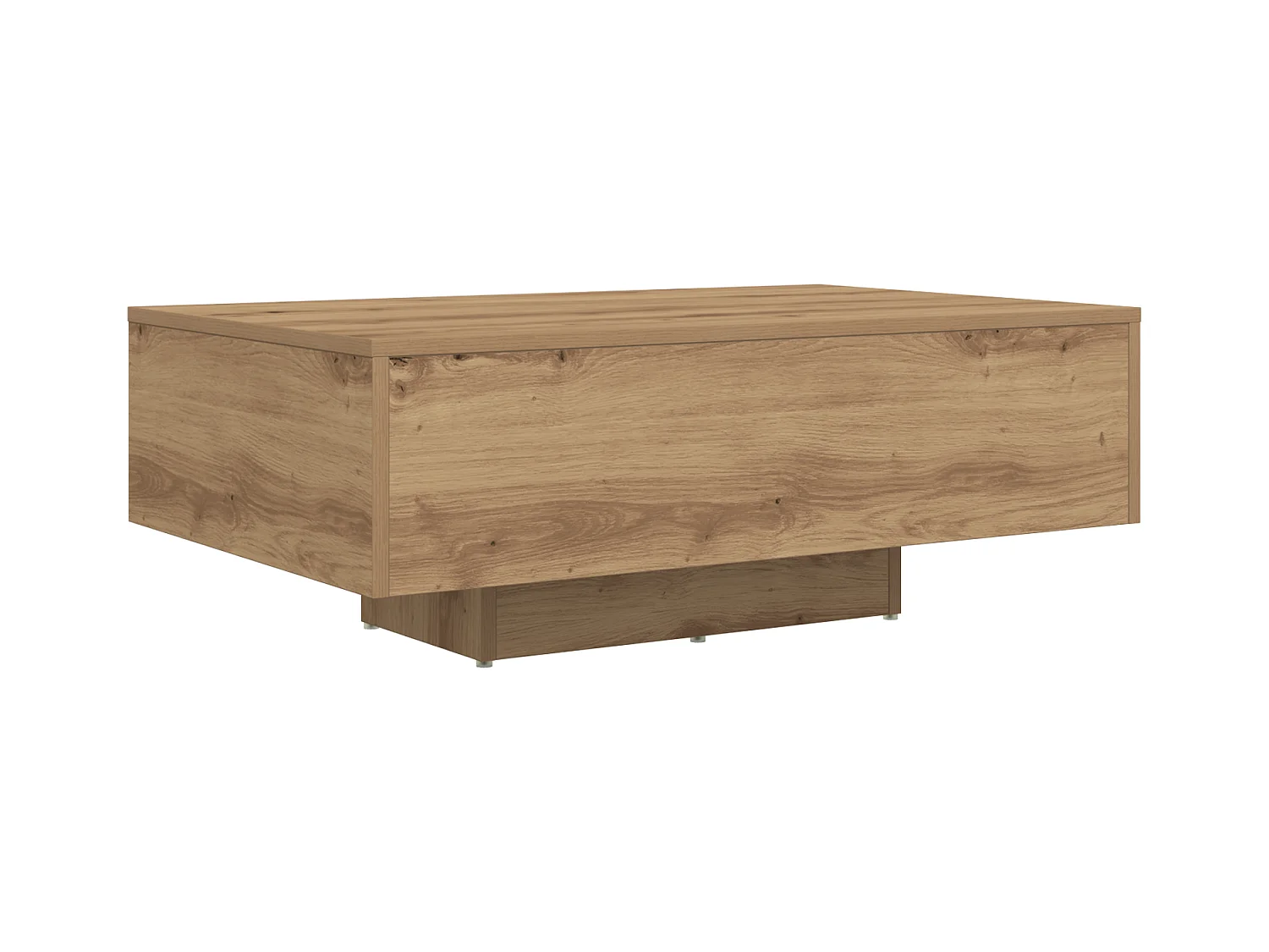 Table Basse avec Lumières LED en Chêne Artisanal 85x55x31 cm