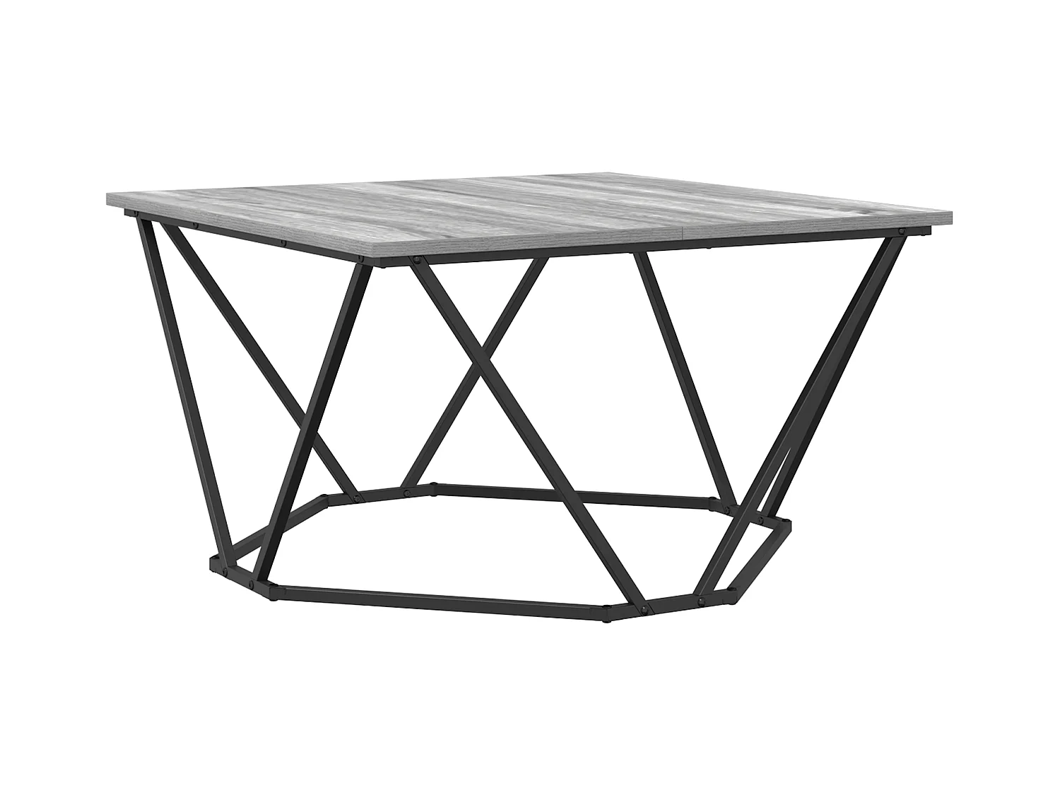 Table basse Grise Sonoma 80x80x45 cm en bois d'ingénierie