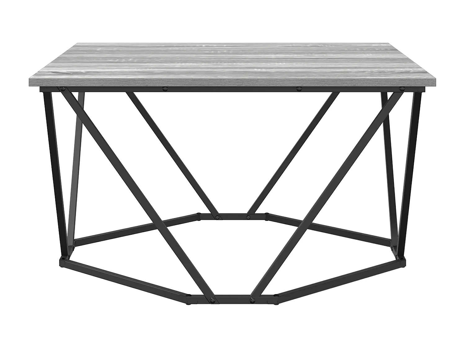 Table basse Grise Sonoma 80x80x45 cm en bois d'ingénierie