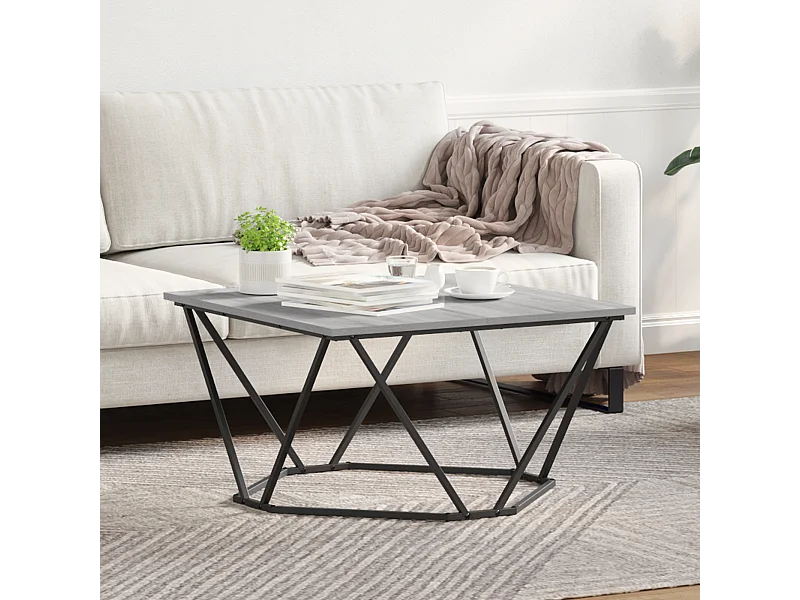 Table basse Grise Sonoma 80x80x45 cm en bois d'ingénierie