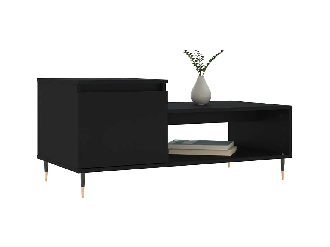 Table basse Noir 100x50x45 cm Bois d'ingénierie