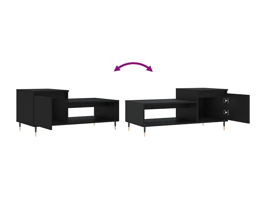 Table basse Noir 100x50x45 cm Bois d'ingénierie