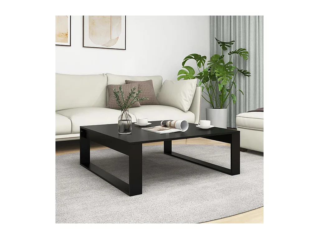 Table basse Noir 100x100x35 cm Bois d’ingénierie