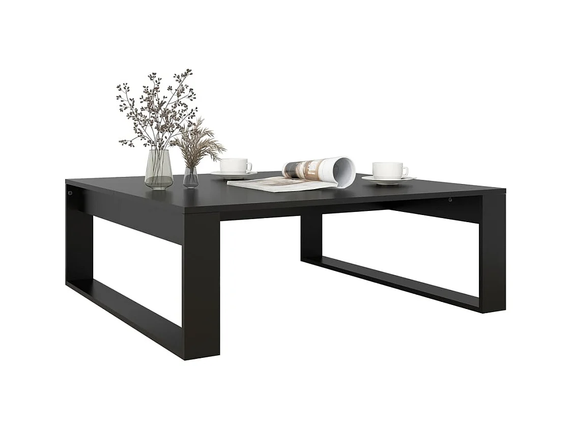 Table basse Noir 100x100x35 cm Bois d’ingénierie