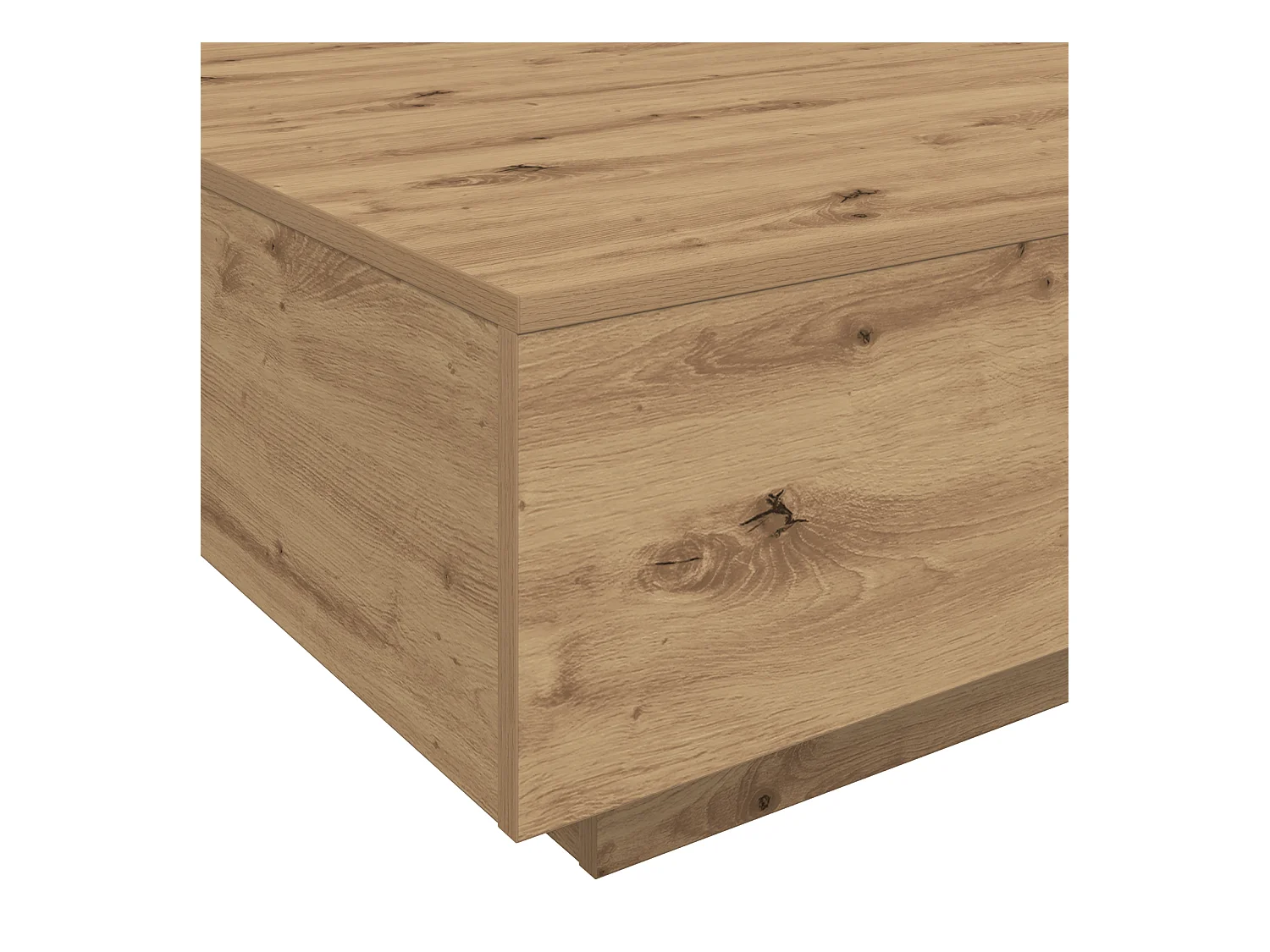 Tavolino con luci LED Artisan rovere 80x80x31 cm