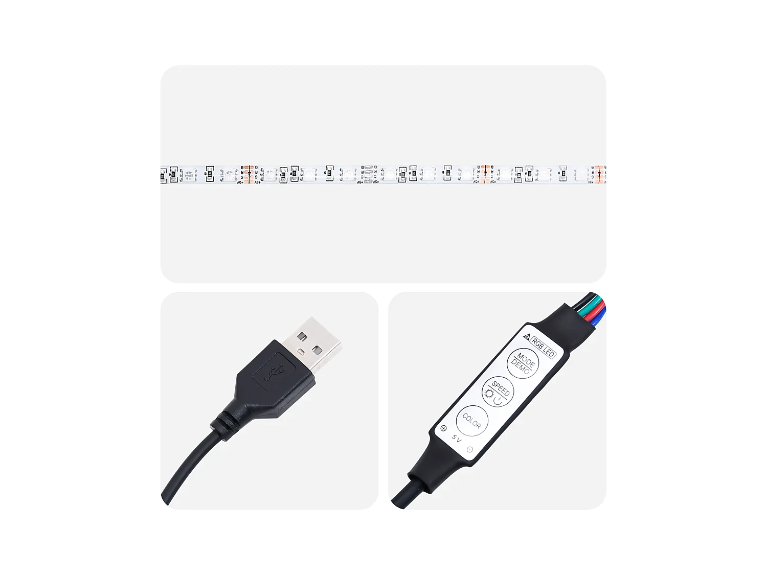 Tavolino con luci LED Artisan rovere 80x80x31 cm