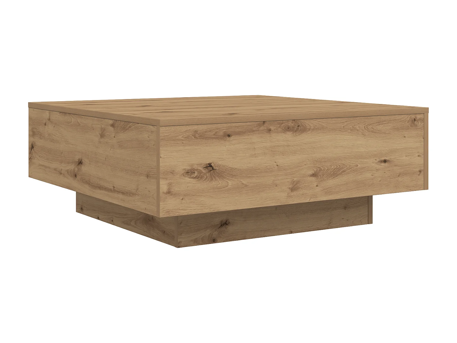 Salontafel met LED-verlichting Artisan eiken 80x80x31 cm