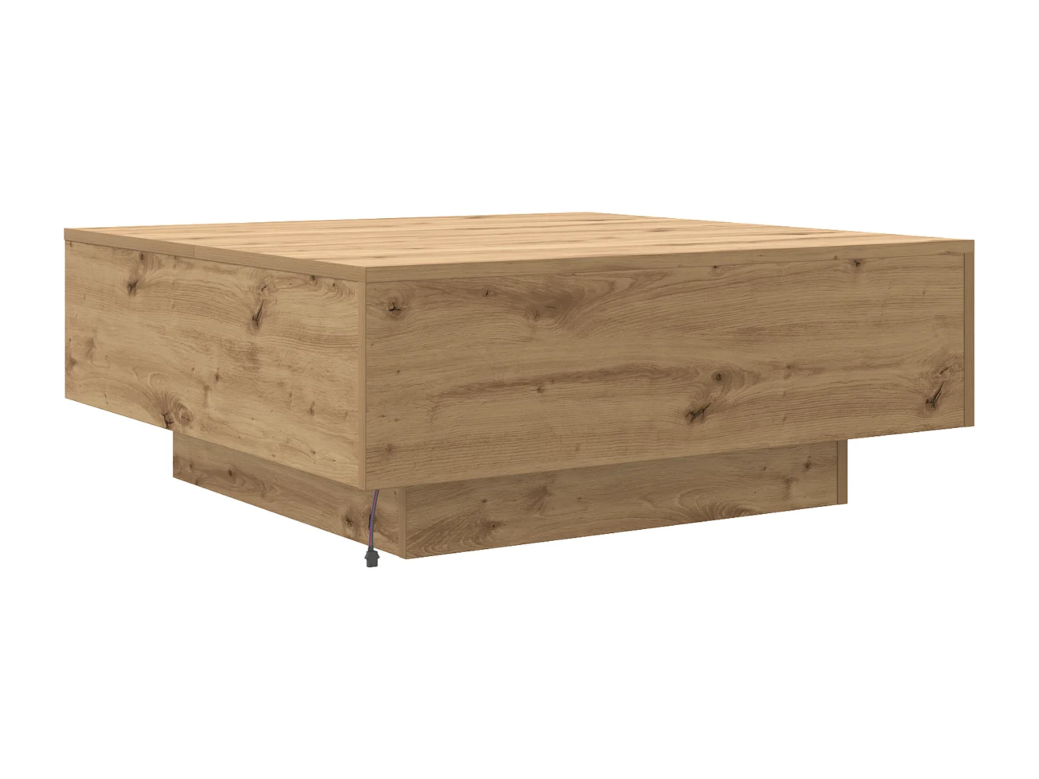 Salontafel met LED-verlichting Artisan eiken 80x80x31 cm