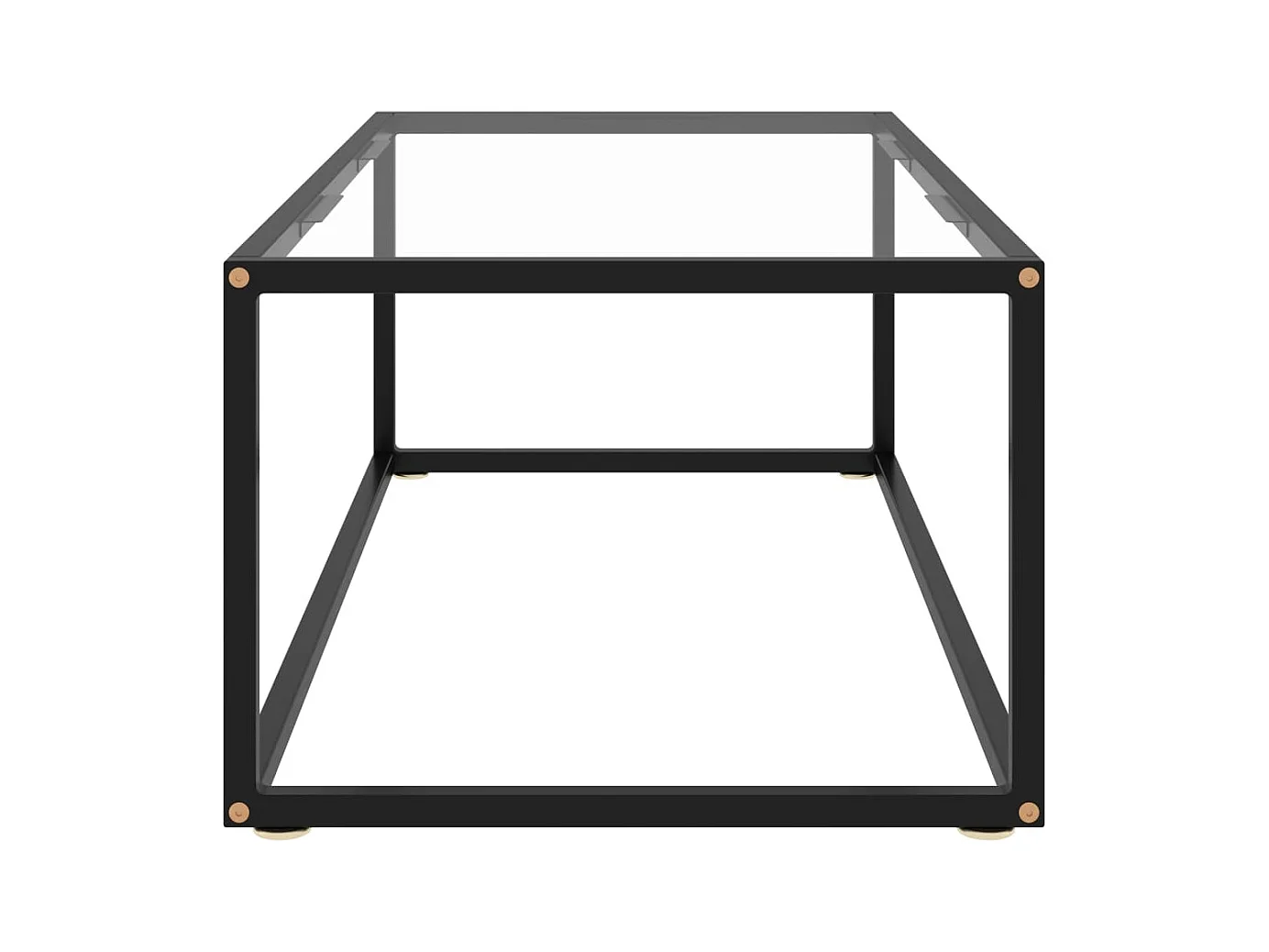 Table basse Noir avec verre trempé 100x50x35 cm