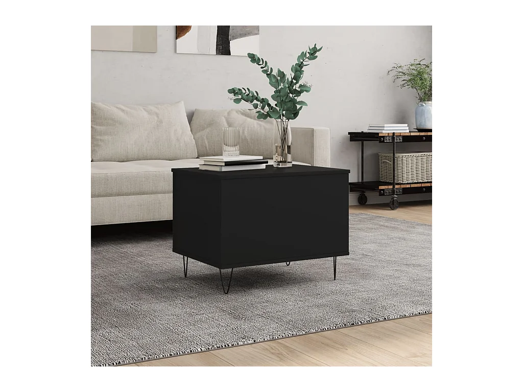 Table basse Noir 60x44,5x45 cm Bois d'ingénierie