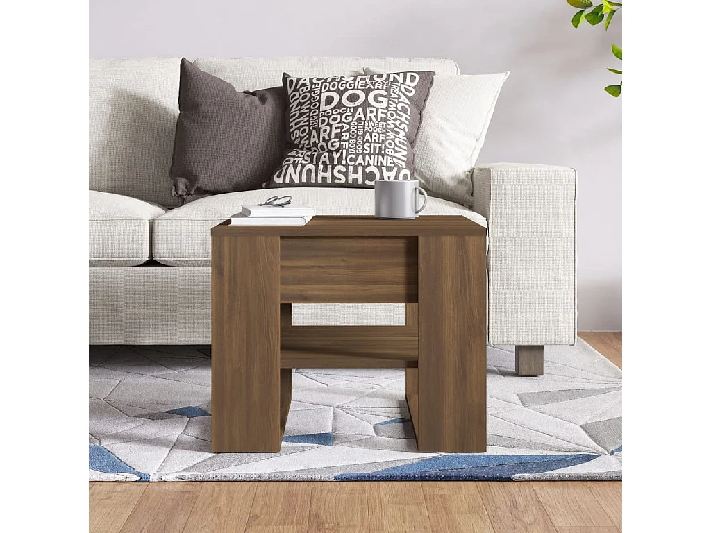 Table basse Chêne marron 55,5x55x45 cm Bois d'ingénierie
