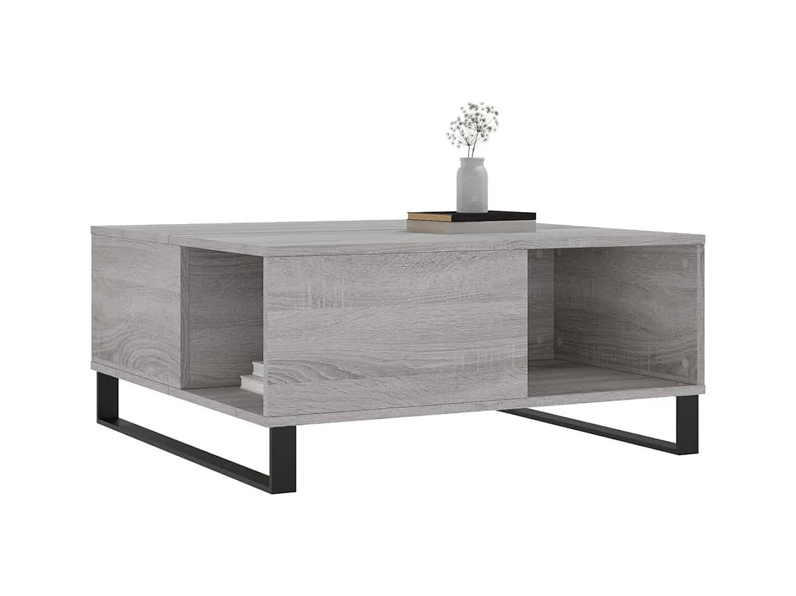 Sonoma salontafel grijs 80x80x36,5 cm bewerkt hout