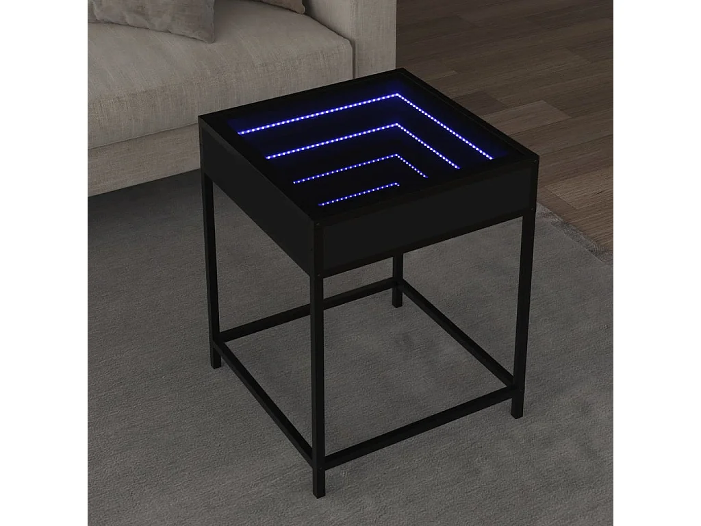 Infinity schwarzer LED-Couchtisch 40x40x51 cm