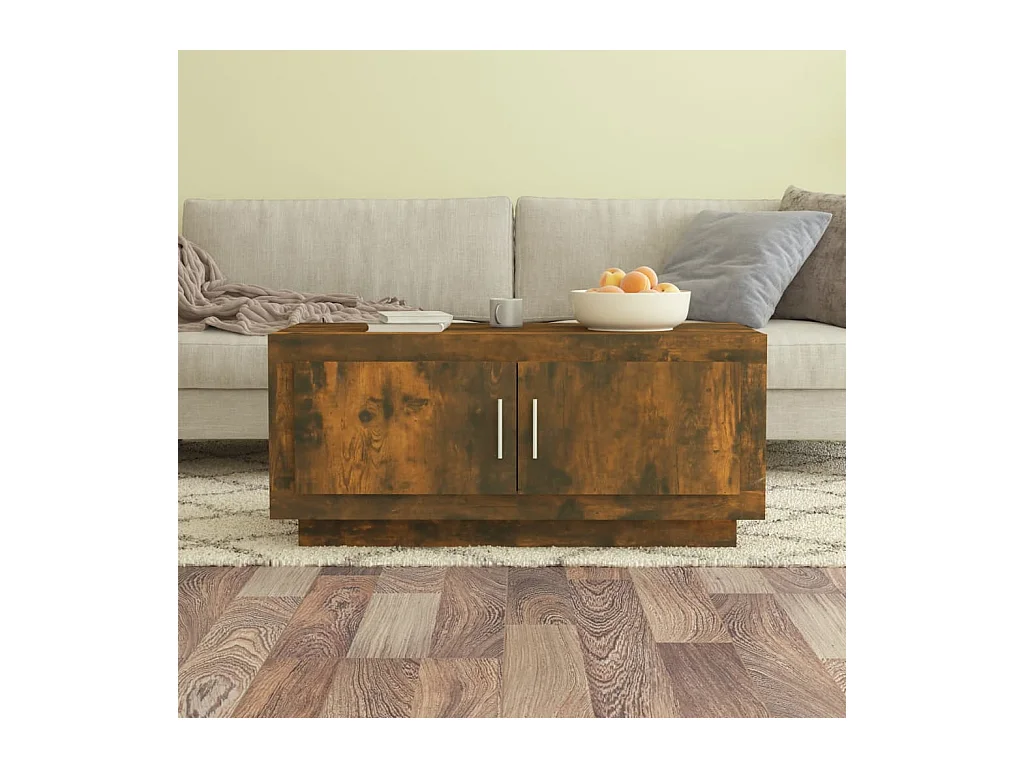 Table basse Chêne fumé 102x50x45 cm Bois d'ingénierie