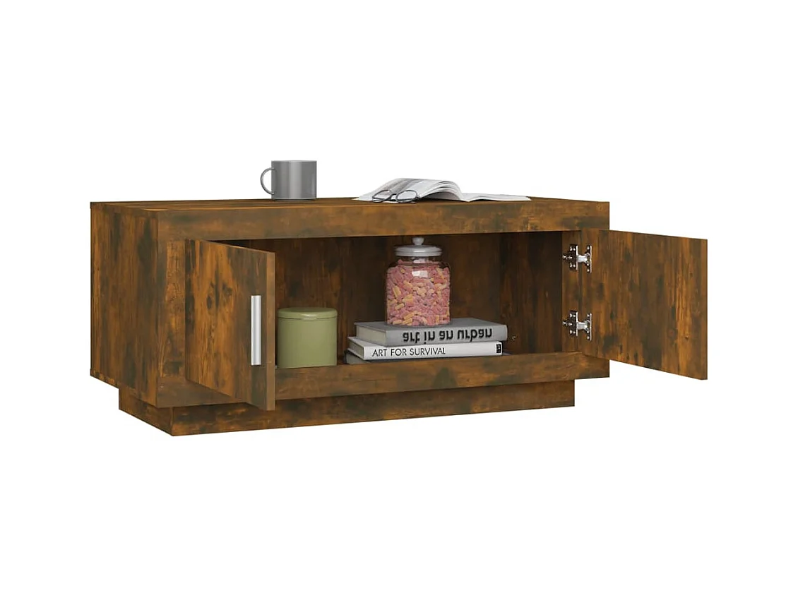 Table basse Chêne fumé 102x50x45 cm Bois d'ingénierie