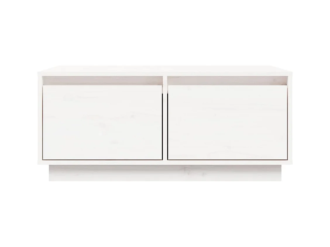 Table basse Blanc 80x50x35 cm Bois massif de pin