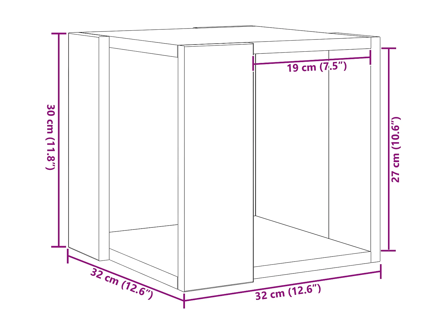 Salontafel Artisan eiken Massief hout 32 x 32 x 30 cm Duurzaam